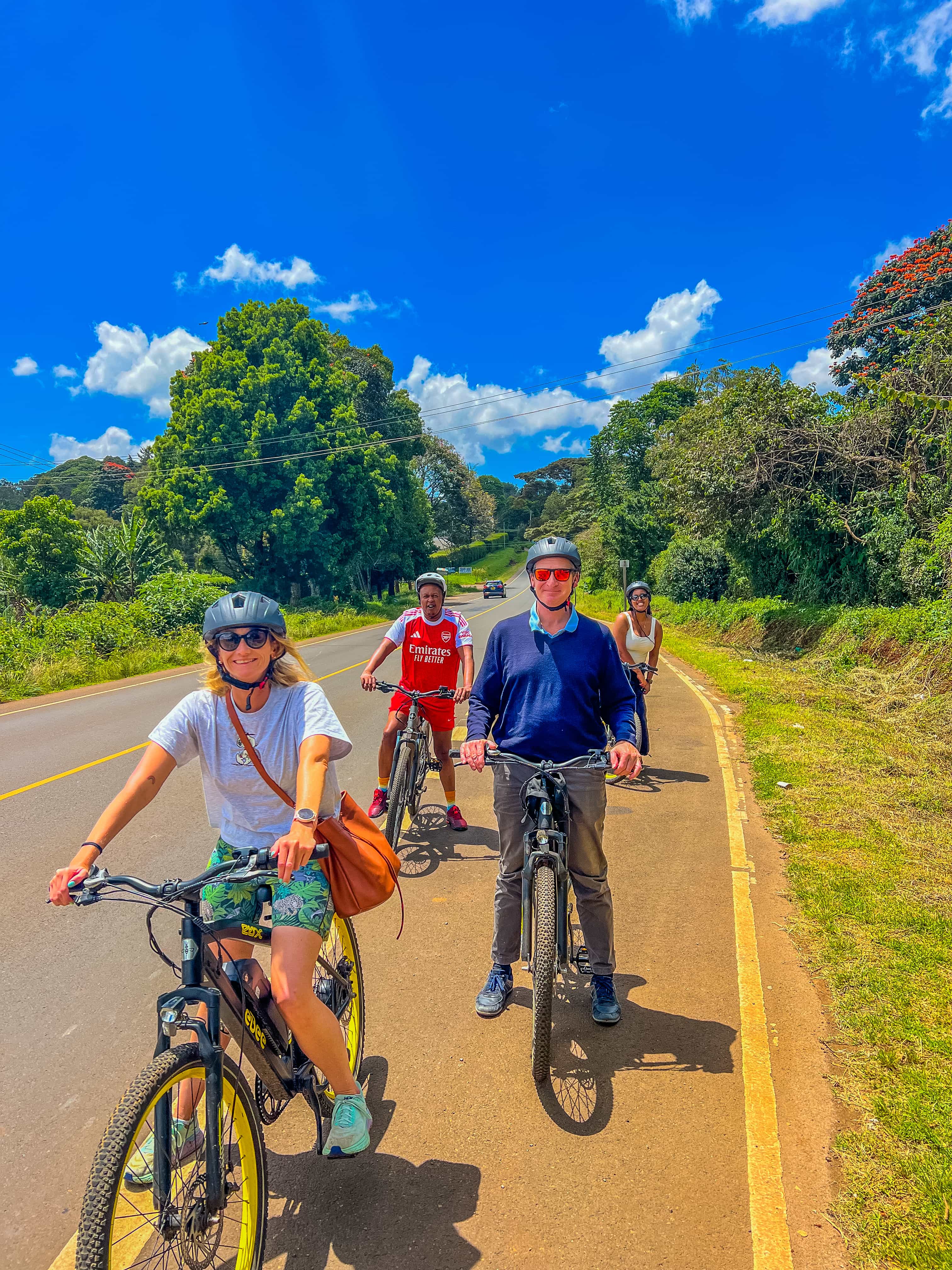 E-bike tour group riding